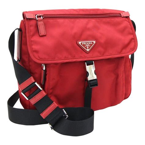 Prada Shoulder Bag 1Bd994 Red Nylon Women's 